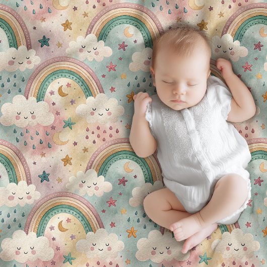 Rainbow Snuggle Blanket Gift for Baby’s Comfort フリースブランケット