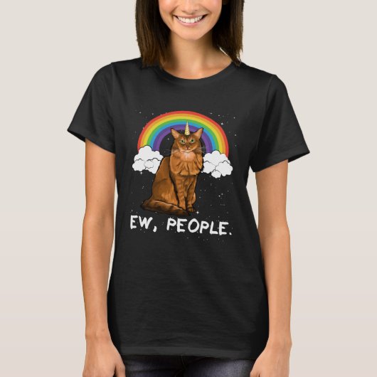Rainbow Somali Ew People Unicorn Cat Tシャツ (正面)