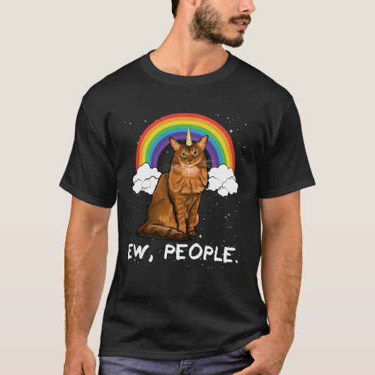 Rainbow Somali Ew People Unicorn Cat Tシャツ (正面)