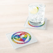 Rainbow Soul Circle ガラスコースター (アングル)