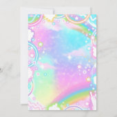 Rainbow Spa Party Makeup Pamper 10th Birthday 招待状 (裏面)