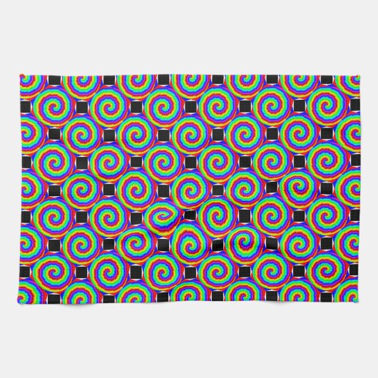 Rainbow Spiral by Kenneth Yoncich キッチンタオル (横)