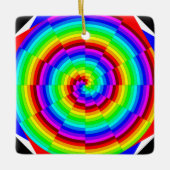 Rainbow Spiral by Kenneth Yoncich セラミックオーナメント (正面)