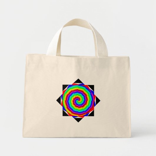 Rainbow Spiral by Kenneth Yoncich ミニトートバッグ (正面)