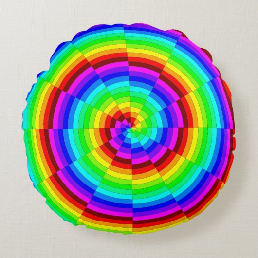 Rainbow Spiral by Kenneth Yoncich ラウンドクッション (正面)
