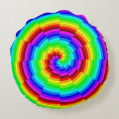 Rainbow Spiral by Kenneth Yoncich ラウンドクッション (裏面)