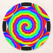Rainbow Spiral by Kenneth Yoncich ラウンドペーパーコースター (正面)