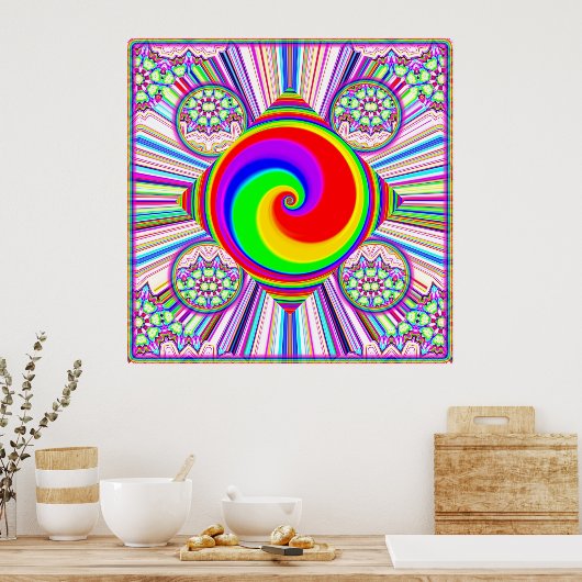 Rainbow Spiral Diamond ポスター (キッチン)