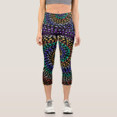 Rainbow Spiral Leggings for Women | Colorful Abstr カプリレギンス (正面)