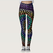 Rainbow Spiral Leggings for Women | Colorful Abstr
