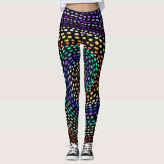 Rainbow Spiral Leggings for Women | Colorful Abstr レギンス