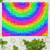 Rainbow Spiral Mosaic Tile キッチンタオル (折り畳み)