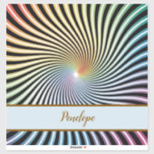 Rainbow Spiral Optical Illusion Art Custom Name シール (シート)