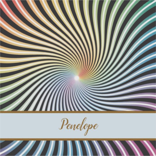Rainbow Spiral Optical Illusion Art Custom Name シール (正面)