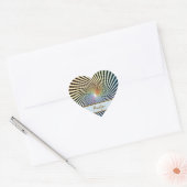 Rainbow Spiral Optical Illusion Art Custom Name ハートシール (封筒)