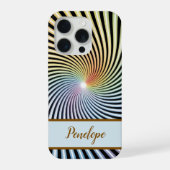 Rainbow Spiral Optical Illusion Art Custom Name iPhoneケース (裏面)
