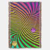 Rainbow Spiral Optical Illusion with Marbles スローブランケット (正面縦)