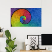 Rainbow Spiral Poster ポスター (ホームオフィス)