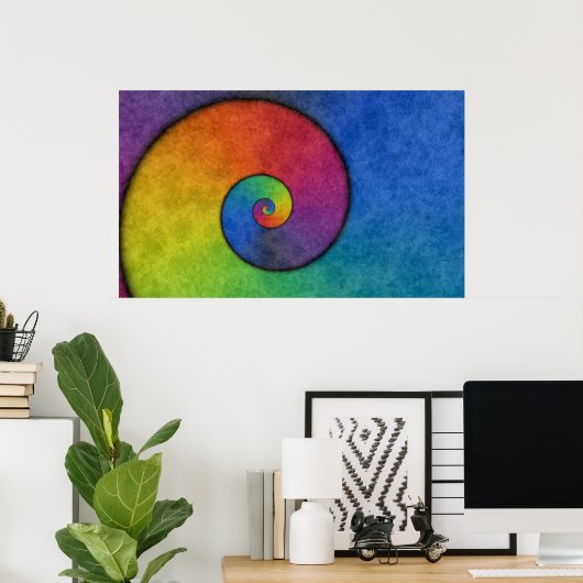 Rainbow Spiral Poster ポスター (ホームオフィス)