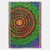 Rainbow Spiral Vortex – Premium Woven Blanket スローブランケット (正面縦)