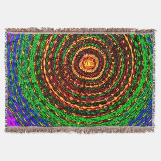 Rainbow Spiral Vortex – Premium Woven Blanket スローブランケット (正面)