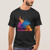 Rainbow Splash Abstract Color Burst Tシャツ (正面)