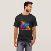 Rainbow Splash Abstract Color Burst Tシャツ (正面フル)