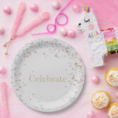 Rainbow Sprinkle Birthday Napkins Colorful Minimal ペーパープレート (パーティー)