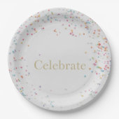Rainbow Sprinkle Birthday Napkins Colorful Minimal ペーパープレート (正面)
