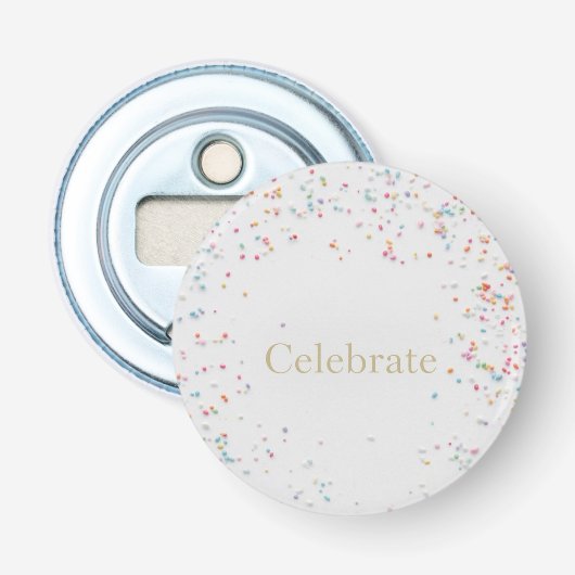 Rainbow Sprinkle Birthday Napkins Colorful Minimal 栓抜き (正面)