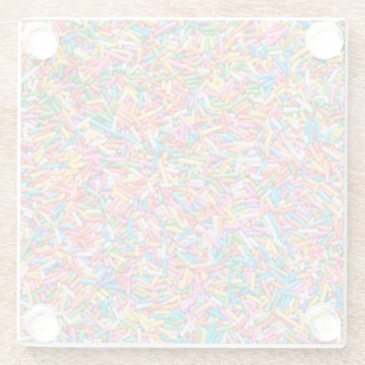 Rainbow sprinkles ガラスコースター (裏面)