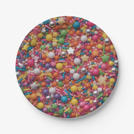 Rainbow sprinkles ペーパープレート (正面)
