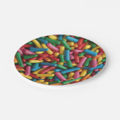 Rainbow sprinkles ペーパープレート (アングル)