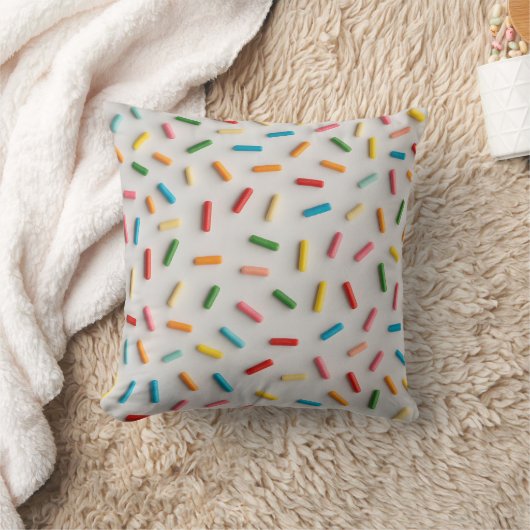 Rainbow Sprinkles Colorful Pattern クッション (ブランケット)