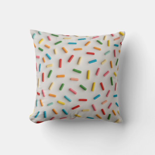Rainbow Sprinkles Colorful Pattern クッション (正面)
