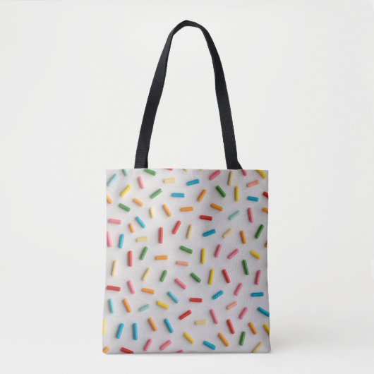 Rainbow Sprinkles Colorful Pattern トートバッグ (正面)