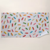 Rainbow Sprinkles Colorful Pattern ビーチタオル (正面)