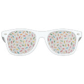 Rainbow Sprinkles Colorful Pattern レトロサングラス (正面)