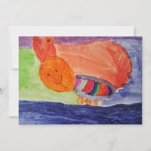 Rainbow Squirrel Kids Birthday Party 招待状 (正面)