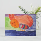 Rainbow Squirrel Kids Birthday Party 招待状 (スタンド正面)