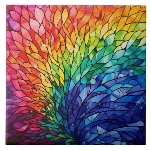 Rainbow Stained Glass タイル (正面)