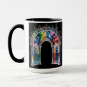 Rainbow Stained Glass Arch — Gothic Cathedral Wind マグカップ (左)