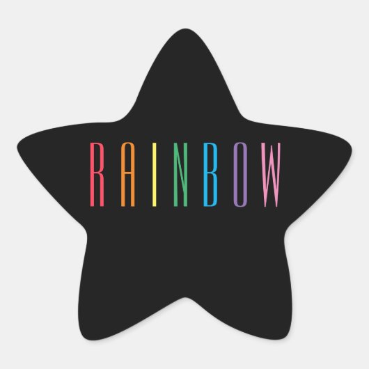 RAINBOW Starスタンプ/ブラック 星シール (正面)