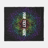 Rainbow Star Galaxy Void フリースブランケット (正面(横))