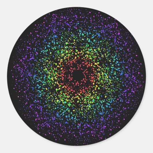 Rainbow Star Galaxy Void ラウンドシール (正面)