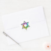 Rainbow Star of David on Any Color ラウンドシール (封筒)