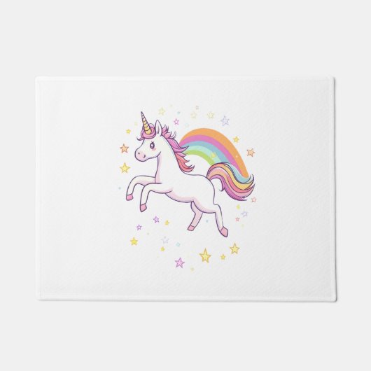 Rainbow Star Unicorn (1) ドアマット (正面)