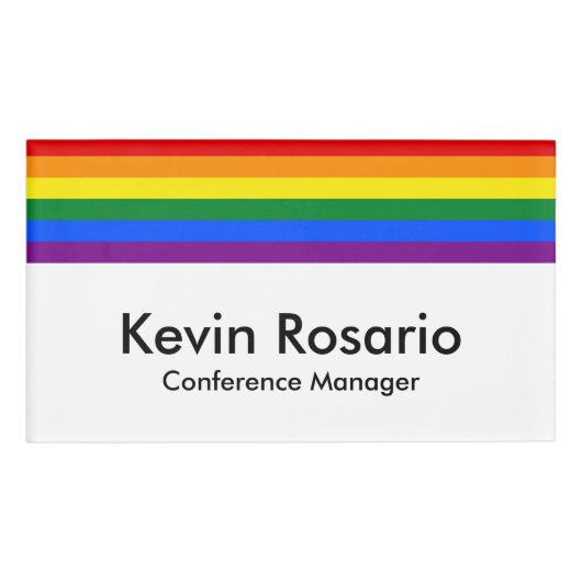 RAINBOW & STARS LGBT COLORS +あなたのアイディア 名札 (正面)