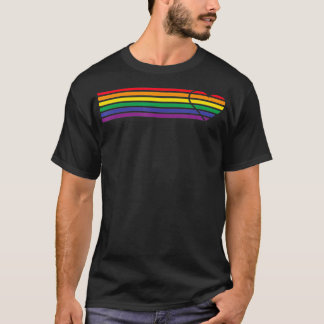Rainbow Stripe Heart Pride Gay Flag LGBTQ Unity Cl Tシャツ
