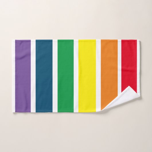 Rainbow Striped バスタオルセット (ハンドタオル)